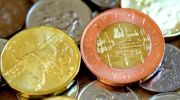 Česká koruna zpevnila na rekordních 24,44 korun za euro koruna